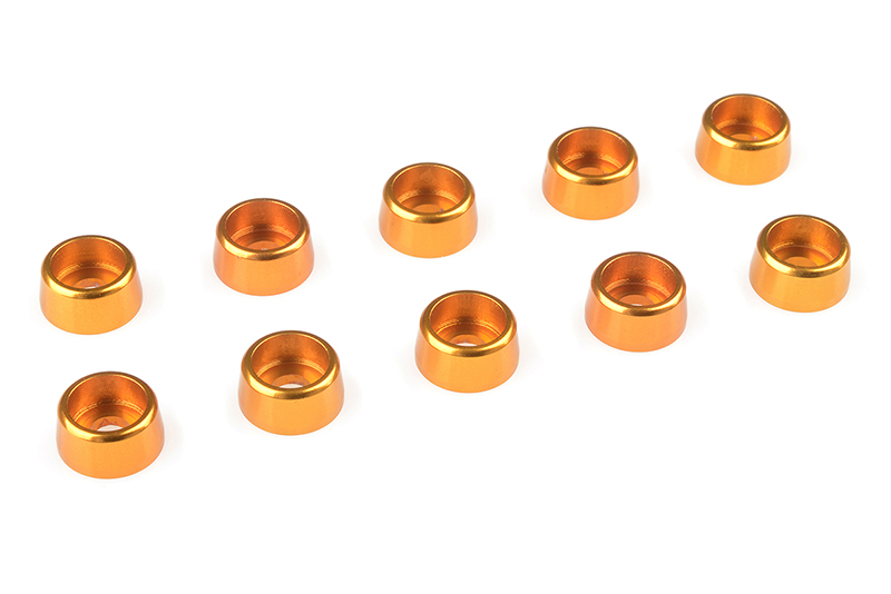 Aluminium Washer - for M3 Socket Head Screws - OD=8mm - Gold - 10 pcs